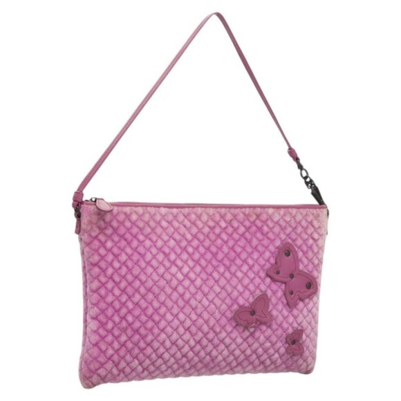 BOTTEGA VENETA Shoulder Bag Velor Purple Auth 120966 - Picture 1 of 16